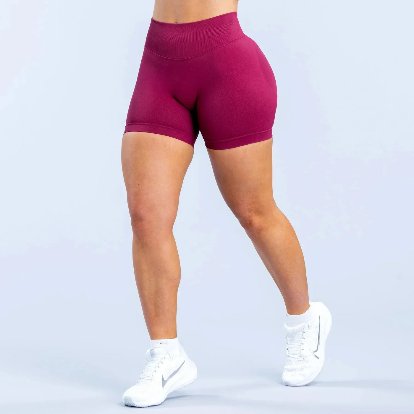 High-Waist Summer Yoga Shorts – Solid Color Fitness Pants