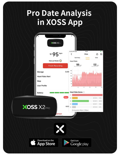 XOSS X2 Pro Heart Rate Monitor Sensor Rechargeable