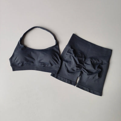 2-Piece Seamless Yoga Set for Women – Sports Bra & Shorts